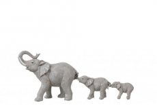 Set van 3 grijze olifanten j-line