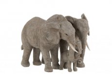 Knuffelende familie olifanten Grijs