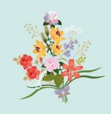 Artige Compassion 42 Blanco wenskaart Bloemen