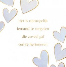Artige Compassion 52 Wenskaart Het is onmogelijk iemand te vergeten die