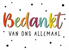 Wenskaart Bedankt van ons allemaal. Eyecandy