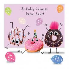 Wenskaart Birthday calories donut count