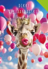 Artige Fun 39 Wenskaart Dikke verjaardagskus