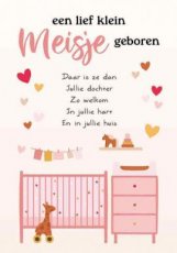 Artige Intense 01 Wenskaart Een lief klein meisje geboren