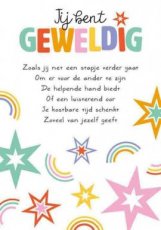 Artige Intense 21 Wenskaart Jij bent geweldig