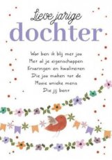 Wenskaart Jarige dochter. Intense