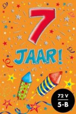 Wenskaart 7 jaar. That funny age