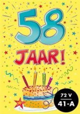 Wenskaart 58 jaar That funny age