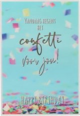 Depesche 3D 31 3D wenskaart Vandaag regent het confetti