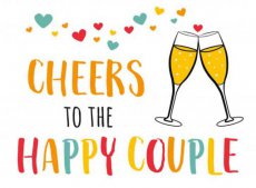 Wenskaart Cheers to the happy couple. Eyecandy