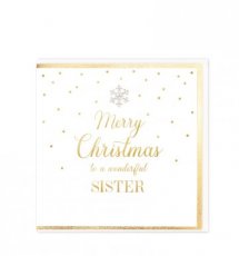 Wenskaart Merry Christmas to a wonderful sister MDC29