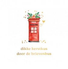 Kerst Cosi Artige 28 Wenskaart Dikke kerstkus door de brievenbus