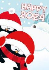 Kerst Hangpakje Paperclip New Year 2024 02 Pakketje met 10 nieuwjaarskaarten