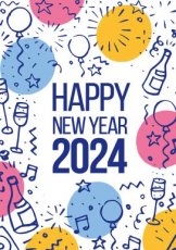 Kerst Hangpakje Paperclip New Year 2024 04 Pakketje met 10 nieuwjaarskaarten
