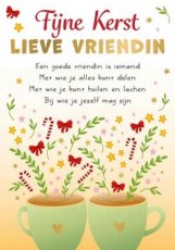 Wenskaart Fijne kerst lieve vriendin