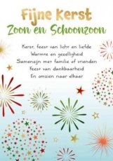 Wenskaart Fijne Kerst zoon en schoonzoon