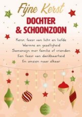 Wenskaart Fijne kerst dochter & schoonzoon