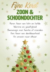 Wenskaart Fijne kerst zoon en schoondochter