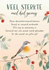 Kerst Intense 32 Wenskaart Veel sterkte met het gemis