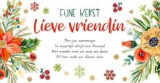 Wenskaart Fijne kerst lieve vriendin