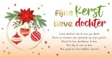 Wenskaart Fijne kerst lieve dochter