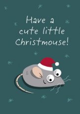 Kerst Paperclip In the comix 10 Wenskaart Have a cute little Christmouse
