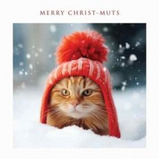 Kerstkaart Merry Christ-muts