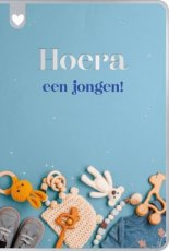 Wenskaart Hoera een jongen