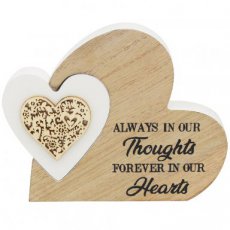 Houten hart Always in our thoughts