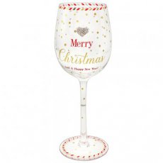 LP51695 Wijnglas Mad dots Merry Christmas