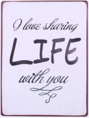 Tekstbord: I love sharing life with you EM5697