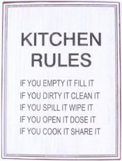 Tekstbord: Kitchen rules EM7145