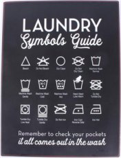 Tekstbord: Laundry symbols guide EM7116