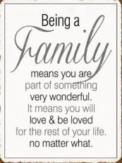 Tekstbord: Being a family means you are... EM5493