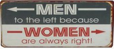 Tekstbord: Men to the left because women... EM4964
