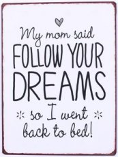Tekstbord: My mom said follow your dreams...EM5734