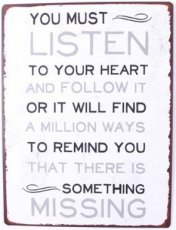 Tekstbord: You must listen to your heart... EM6028