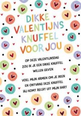 Wenskaart Dikke valentijnsknuffel voor jou