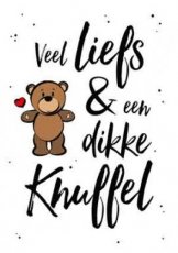 Wenskaart Veel liefs en een dikke knuffel