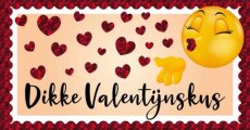 Wenskaart Dikke Valentijnskus