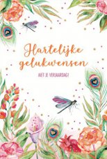 Lannoo Wish & bloom 24 Wenskaart Hartelijke gelukswensen voor je verjaardag!